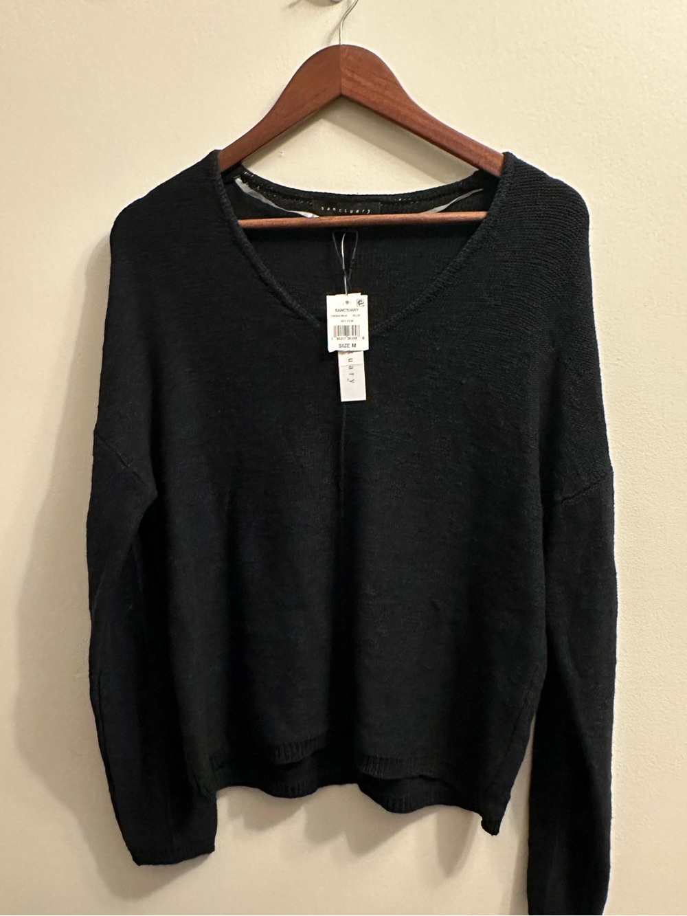 Sanctuary Black V-Neck Knit Sweater